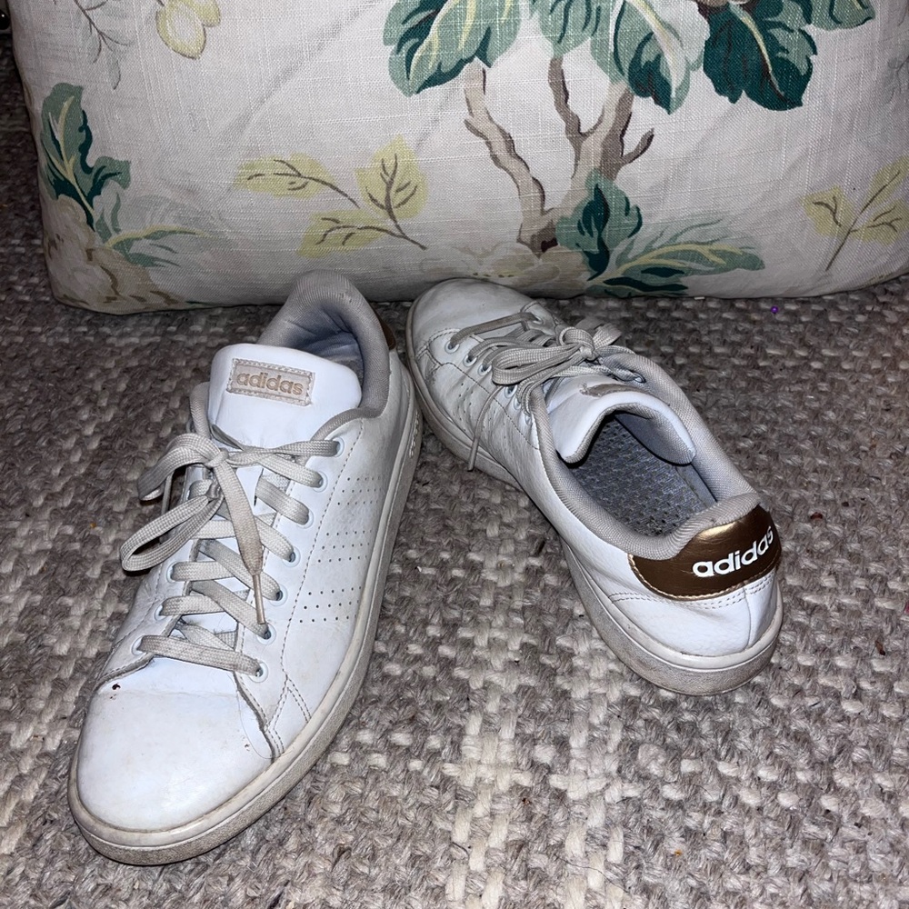 Adidas Women’s White and Bronze Stan Smith Sneakers